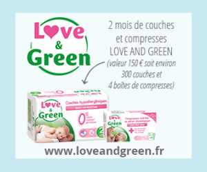 2 mois de couches et compresses Love and Green à gagner